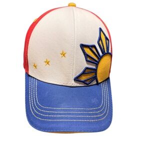 Kultura My Philippines Sun and 3 Stars Snapback Hat Red White Blue Flag Cap NEW